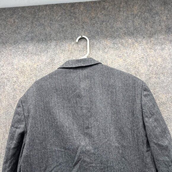 Tommy Hilfiger Blazer Men 46R Gray Suit Dress Jacket Wool Sports herringbone - Picture 12 of 12